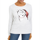 Karen Scott Women's Embellished Sweatshirt Gray Size Petite S/M