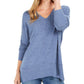 Style & Co Women's Drop Shoulder V Neck Tunic Blue Size Large