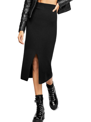 Free People Women's Skyline MIDI Skirt Black Size Small