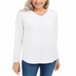 Karen Scott Women's Cotton Cable Knit Sweater  Green Size Large