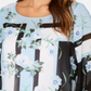 Alfani Women's Printed Angel Sleeve Blouse Blue Size Petite Small