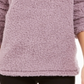 Style & Co Women's Faux Sherpa Cowlneck Sweater Purple Size Petite L