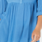 Style & Co Women's Roll Sleeve Oversized Shirt Blue Size Large