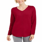 Karen Scott Women's Cotton Cable Knit Sweater Red Size X-Large