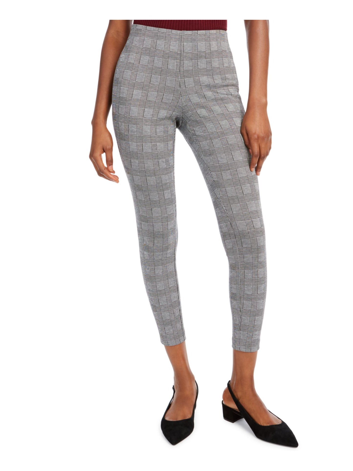 Maison Jules Women's Plaid Skinny Wear to Work Pants Gray Size X-Small