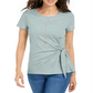 Style & Co Women's Side Tie Top Blue Size X-Large