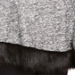 JM Collection Women's Faux Fur Trim Poncho Grey/Black Size XL