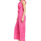 Charter Club Women's Printed Belted Jumpsuit Pink Size 4