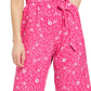 Charter Club Women's Printed Belted Jumpsuit Pink Size 4