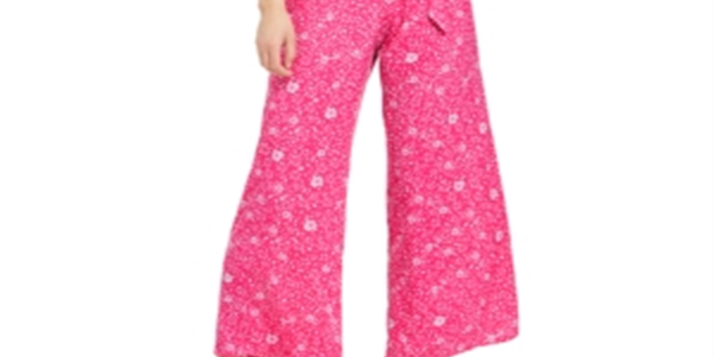 Charter Club Women's Printed Belted Jumpsuit Pink Size 4
