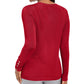 JM Collection Women's Ribbed Long Sleeve Crew Neck Sweater Red Size Petite X-Large