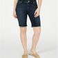 INC International Concepts Women's Frayed Hem Denim Bermuda Shorts Blue Size 2