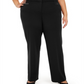 JM Collection Women's Plus Curvy Tummy Control Pants Black Size Petite Small