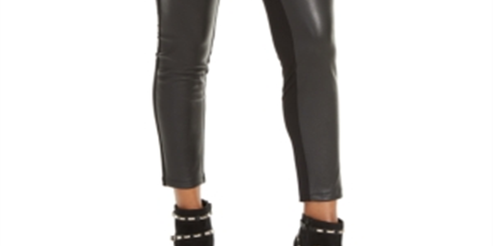 Thalia Sodi Women's Faux Leather Front Leggings Black Size Small