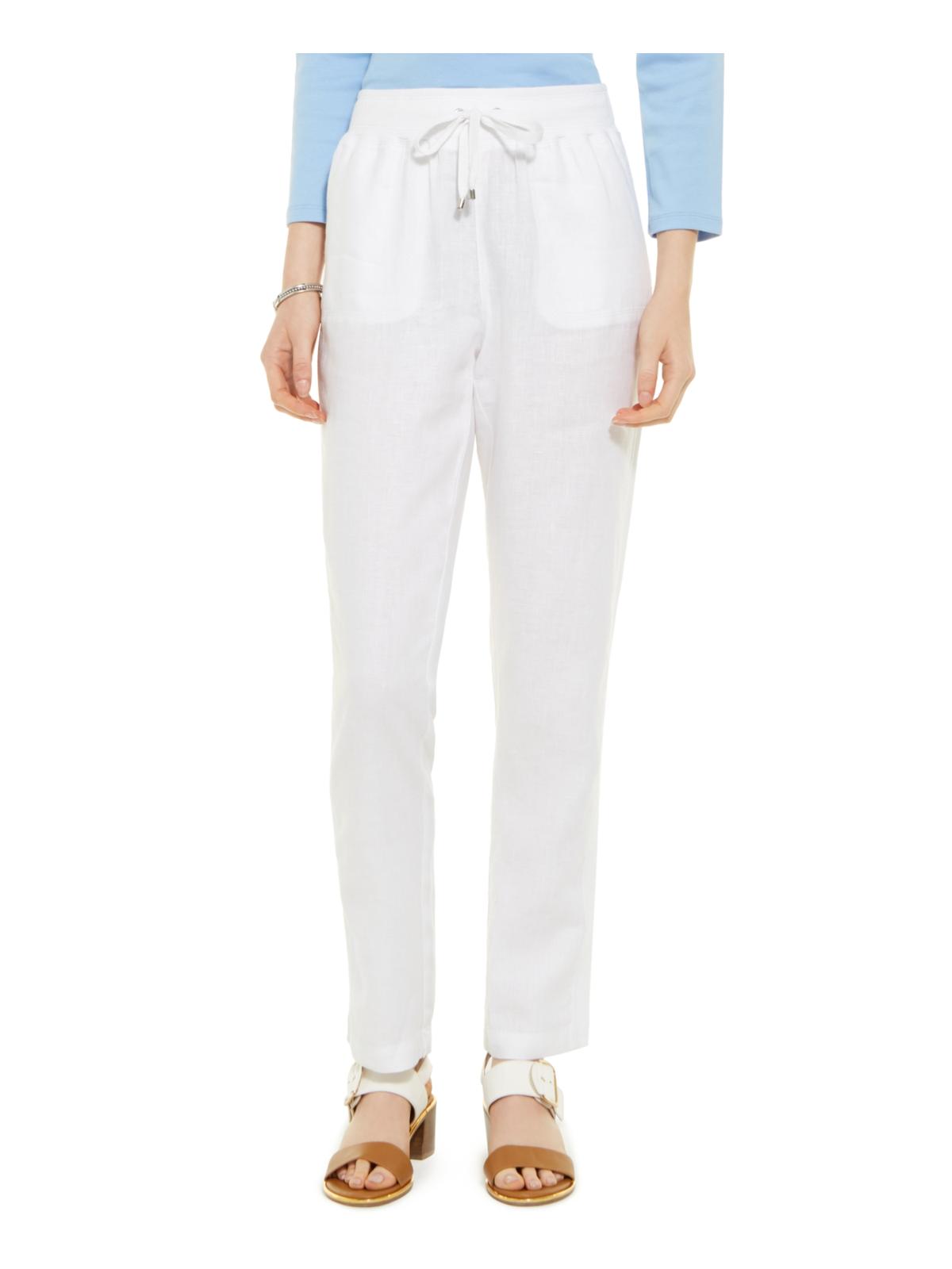 Tommy Hilfiger Women's Linen Pants White Size XS