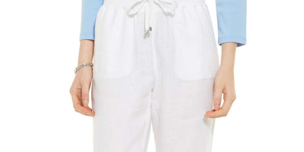 Tommy Hilfiger Women's Linen Pants White Size XS