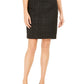 Calvin Klein Women's Metallic Tweed Pencil Skirt Black Size 12