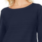 Karen Scott Women's Ribbed 3/4 Sleeve Sweater Blue Size X-Large