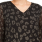 JM Collection Women's Animal Print Gel Dot Top Black Size Small
