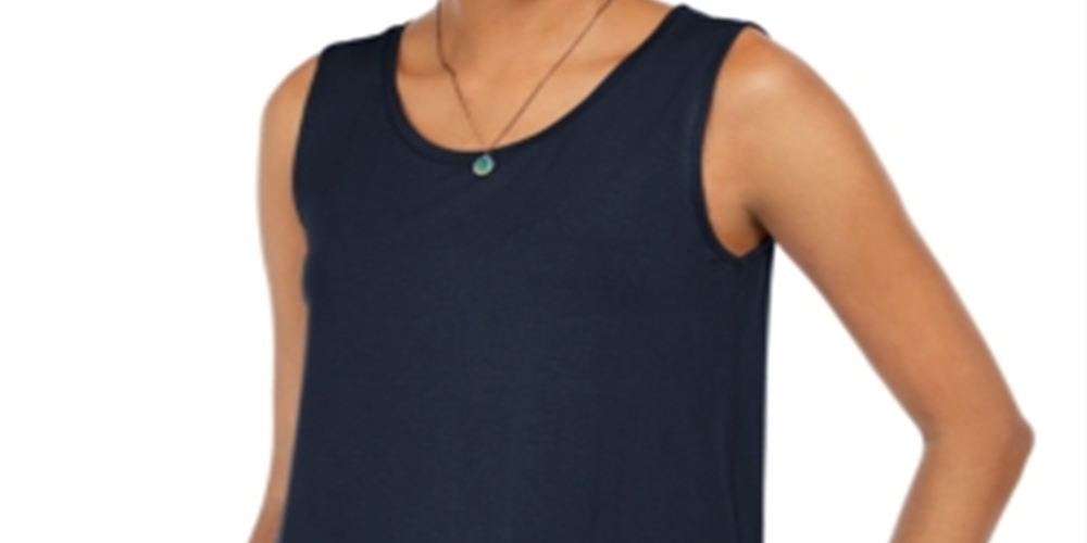 Style & Co Women's Swing Fit Tank Top Blue Size X-Large
