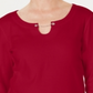 Karen Scott Women's Three-Quarter-Sleeve Top Red Size X-Small
