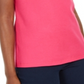 Karen Scott Women's Crochet Trim Split Neck Top Pink Size Medium