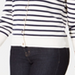 Charter Club Women's Striped Toggle Closure Cardigan White - Navy Stripes Size Petite S