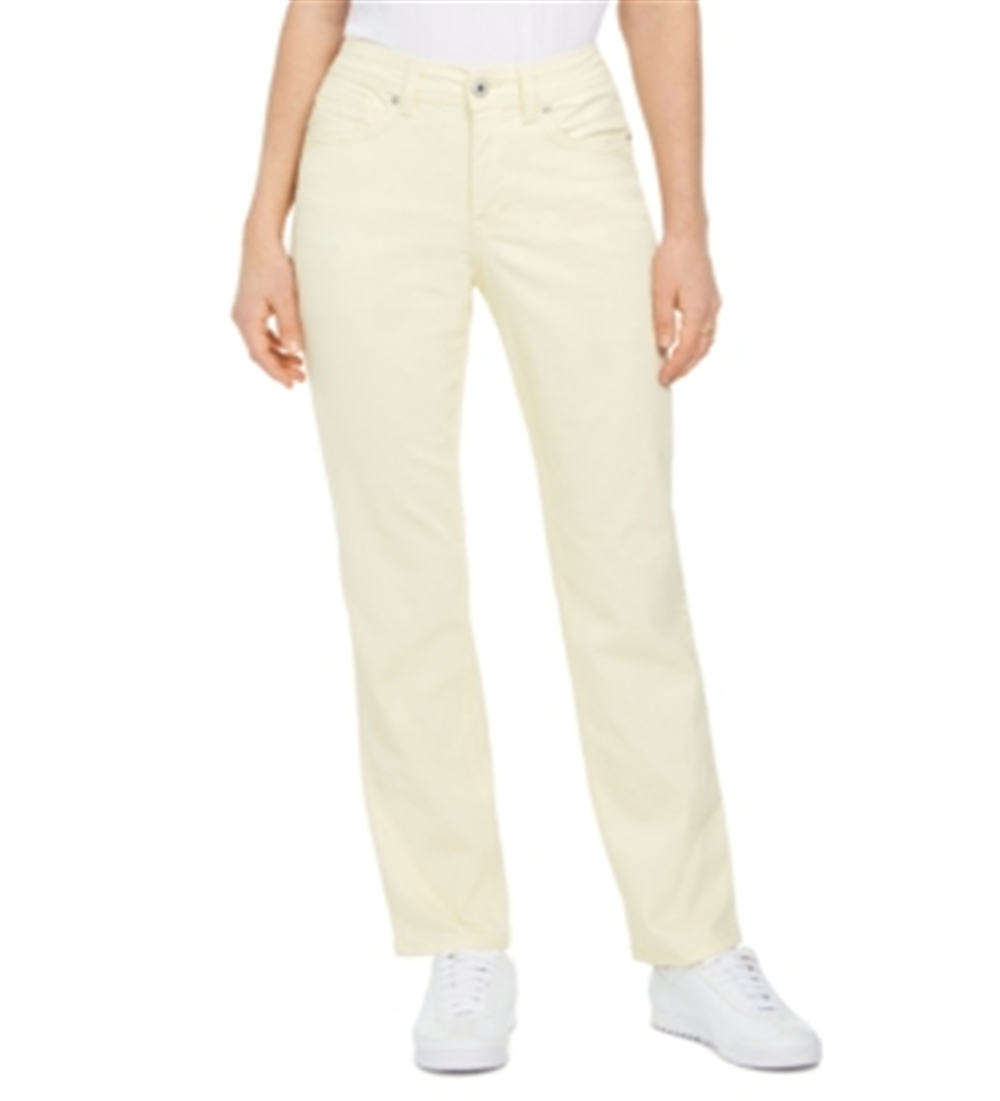 Style & Co Women's Tummy Control Straight-Leg Fashion Jeans Yellow Size 14
