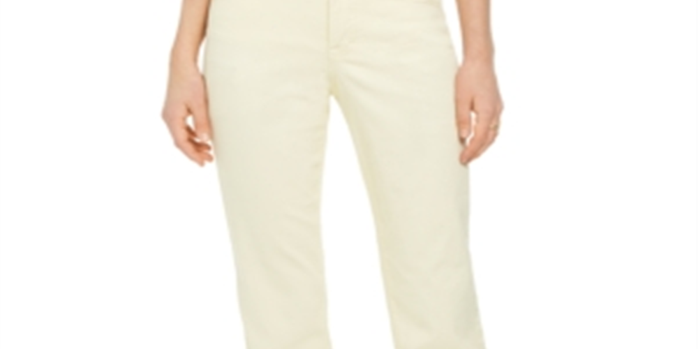 Style & Co Women's Tummy Control Straight-Leg Fashion Jeans Yellow Size 14