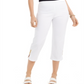 JM Collection Women's Embellished Cuff Capri Pants White Size XX-Large