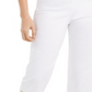 JM Collection Women's Embellished Cuff Capri Pants White Size XX-Large