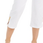 JM Collection Women's Embellished Cuff Capri Pants White Size XX-Large