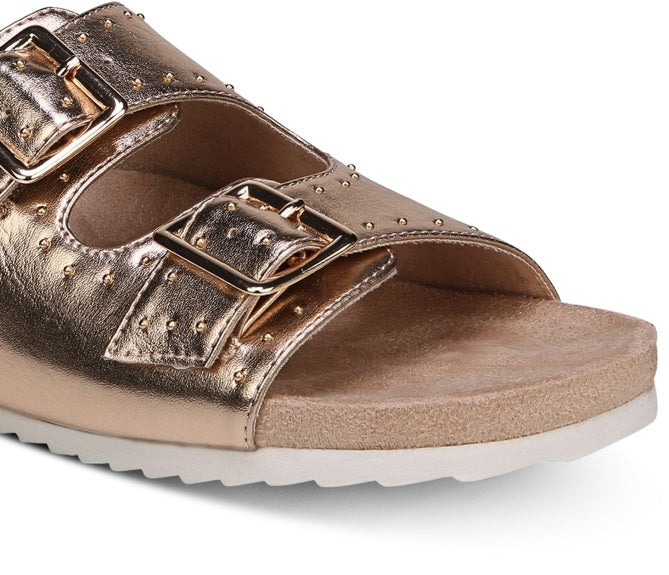 Bar III Women's Mealissa Foodbed Sandals Gold Size 9.5 M