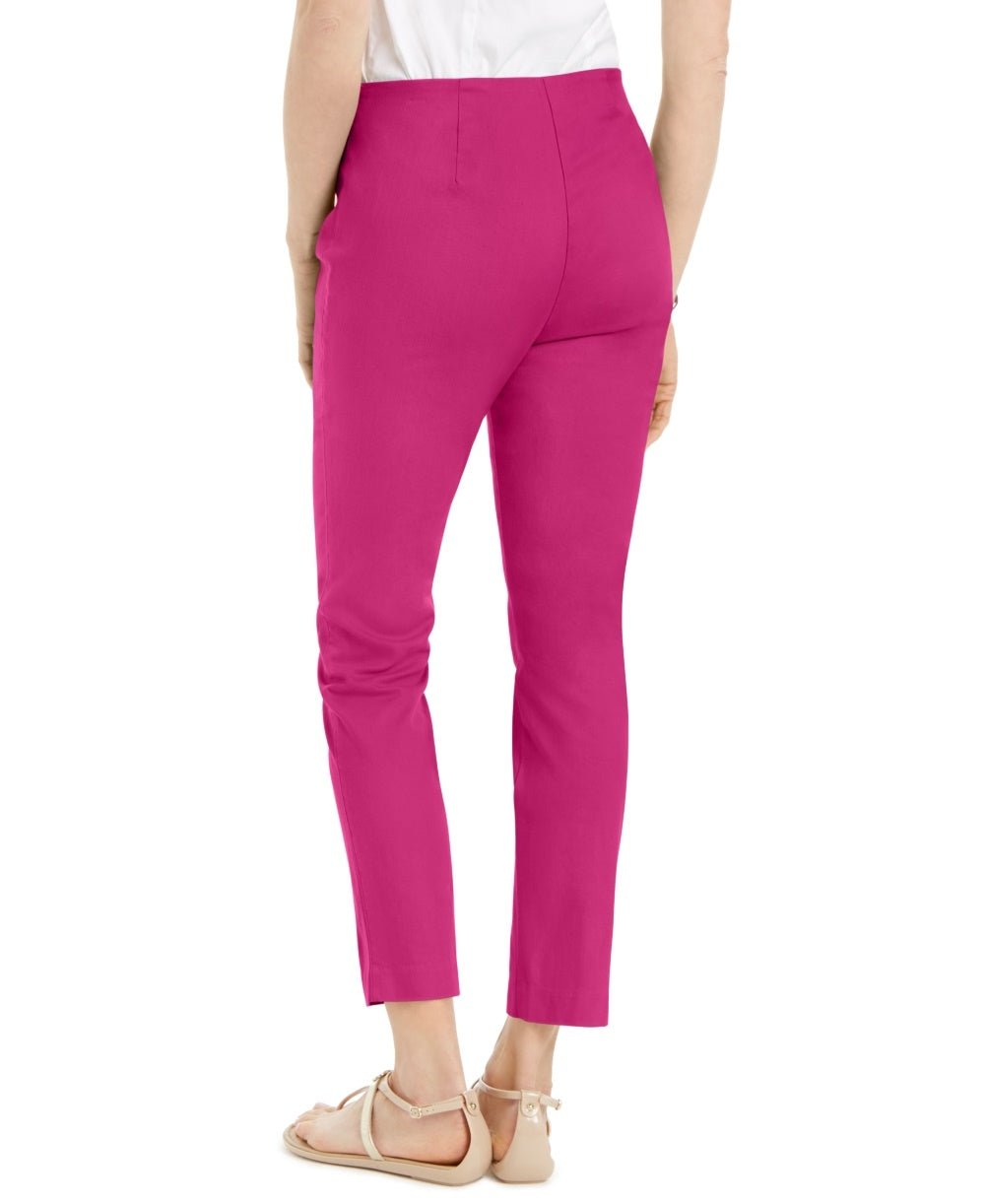 Charter Club Women's Petite Stretch Twill Cropped Pants Dark Pink Size 2 P