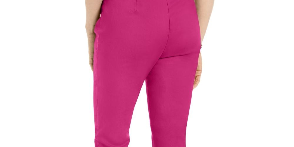 Charter Club Women's Petite Stretch Twill Cropped Pants Dark Pink Size 2 P