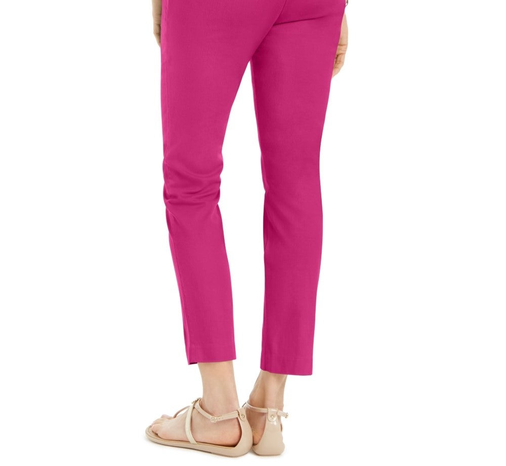 Charter Club Women's Petite Stretch Twill Cropped Pants Dark Pink Size 2 P