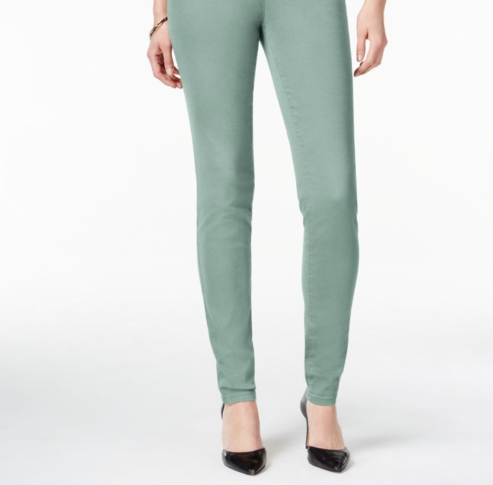 Style & Co Women's Curvy-Fit Skinny Fashion Jeans Green Size 16