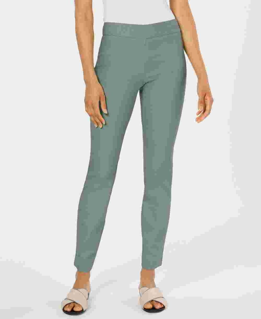 Charter Club Women's Cambridge Skinny Pull-On Tummy-Control Pants Regular And Short Lengths  Green Size 6