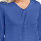 Karen Scott Women's Cotton Cable Knit Sweater Blue Size Large