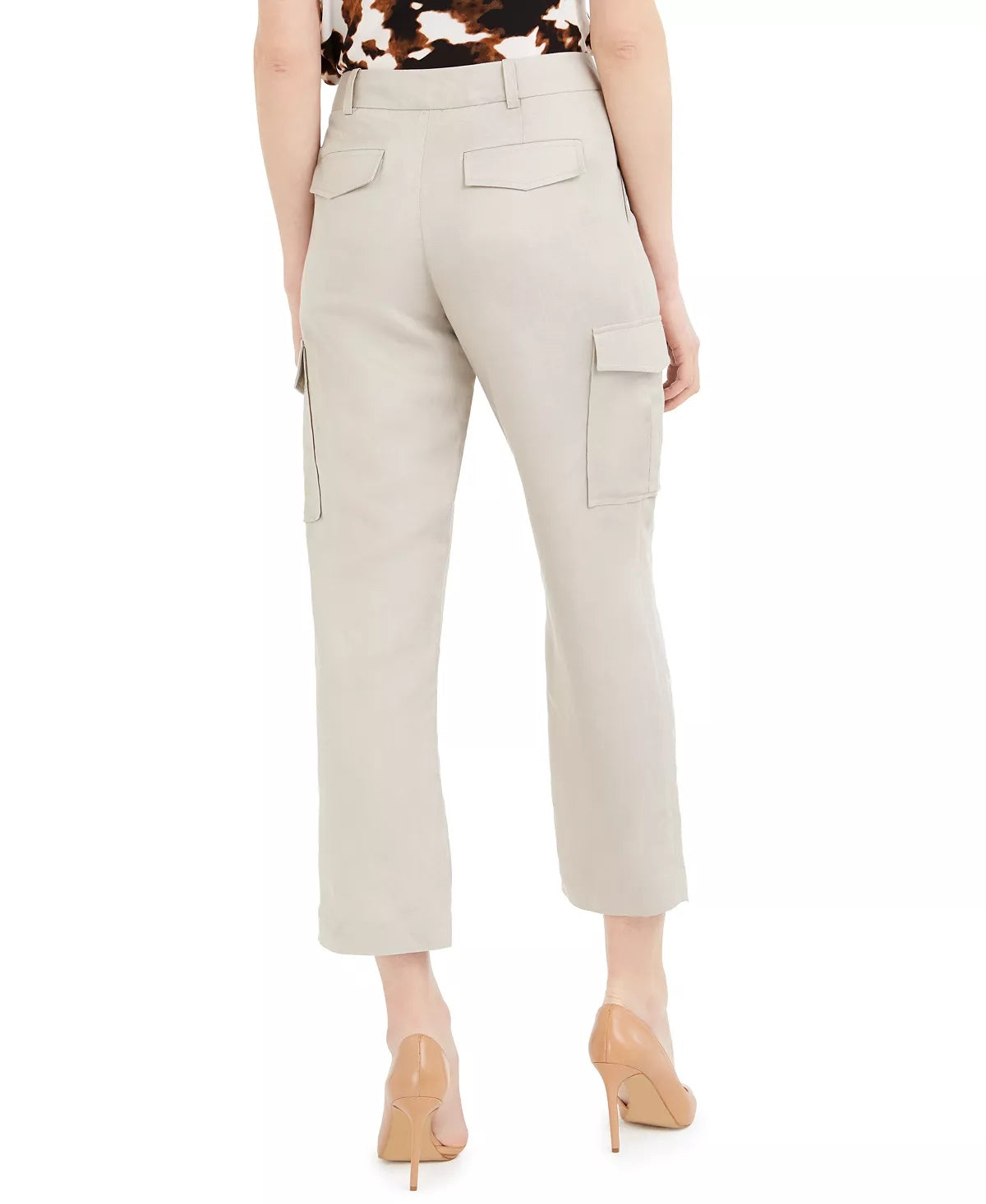 Calvin Klein Women's Cropped Cargo Pants Beige Size 6