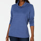 Karen Scott Women's Sport Cowl-Neck Top Blue Size X-Small