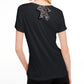 Maison Jules Women's Tie-Back Solid T-Shirt Black Size Large