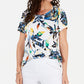 JM Collection Women's Printed Printed Top White Size -PS