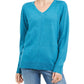 Karen Scott Women's V Neck Pullover Sweater Blue Size X-Small