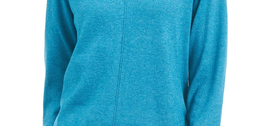 Karen Scott Women's V Neck Pullover Sweater Blue Size X-Small