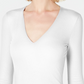 INC International Concepts Women's V Neck Top White Size PL