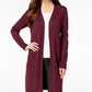 JM Collection Women's Lace Up Sleeve Cardigan Wine Size X-Large