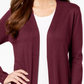 JM Collection Women's Lace Up Sleeve Cardigan Wine Size X-Large
