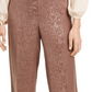 Alfani Women's Snake Embossed Wide Leg Pants Brown Size 8 Petite