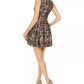 Vince Camuto Women's Fit & Flare Brocade Dress Brown Size 14